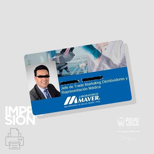 Impresión de Credencial PVC 1 cara